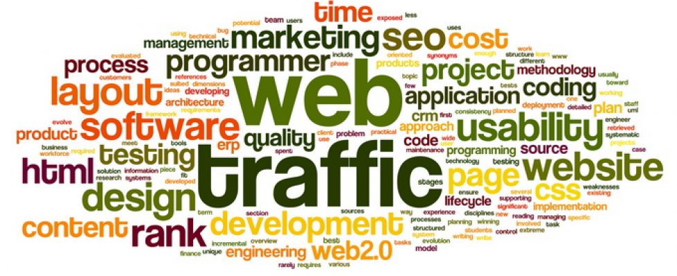 Web traffic concept in tag cloud