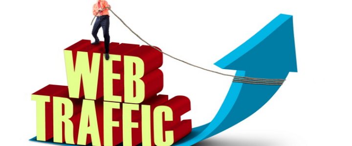 Businessman pull web traffic