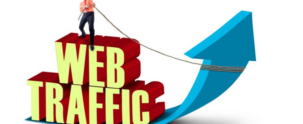 Businessman pull web traffic
